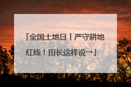 全国土地日丨严守耕地红线！田长这样说→