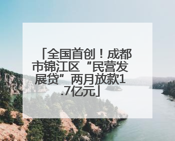 全国首创！成都市锦江区“民营发展贷”两月放款1.7亿元