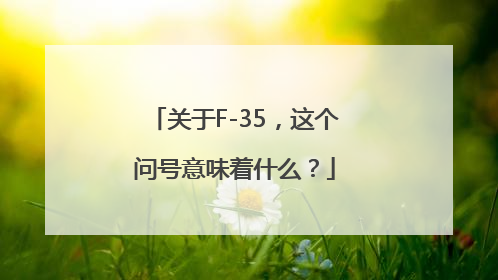 关于F-35，这个问号意味着什么？