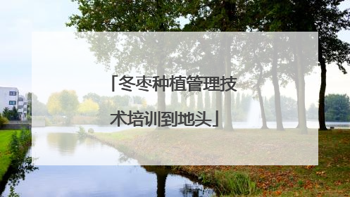 冬枣种植管理技术培训到地头