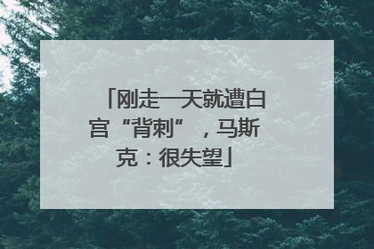 刚走一天就遭白宫“背刺”，马斯克：很失望