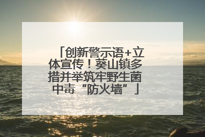 创新警示语+立体宣传！葵山镇多措并举筑牢野生菌中毒“防火墙”