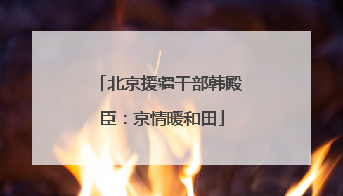 北京援疆干部韩殿臣：京情暖和田