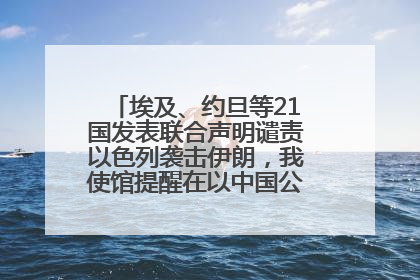 埃及、约旦等21国发表联合声明谴责以色列袭击伊朗，我使馆提醒在以中国公民尽快陆路离境