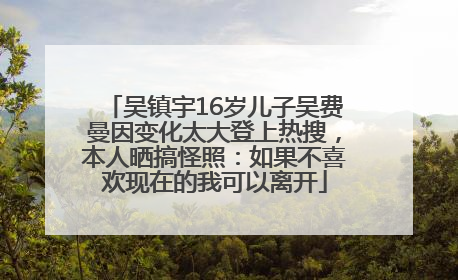吴镇宇16岁儿子吴费曼因变化太大登上热搜，本人晒搞怪照：如果不喜欢现在的我可以离开