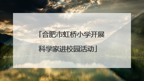合肥市虹桥小学开展科学家进校园活动