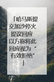 哈马斯提交加沙停火提议回应 以方称将此回应视为“有效拒绝”