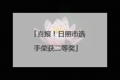 喜报！日照市选手荣获二等奖