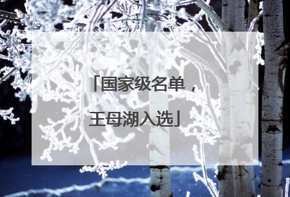 国家级名单，王母湖入选