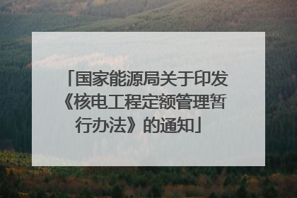国家能源局关于印发《核电工程定额管理暂行办法》的通知
