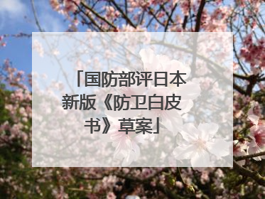 国防部评日本新版《防卫白皮书》草案