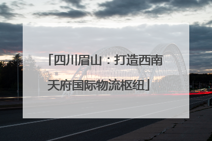 四川眉山：打造西南天府国际物流枢纽