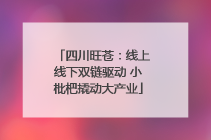 四川旺苍：线上线下双链驱动 小枇杷撬动大产业