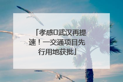 孝感⇋武汉再提速！一交通项目先行用地获批