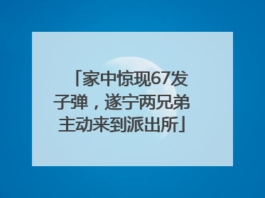 家中惊现67发子弹，遂宁两兄弟主动来到派出所