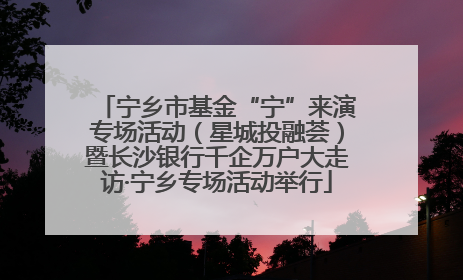 宁乡市基金“宁”来演专场活动（星城投融荟）暨长沙银行千企万户大走访·宁乡专场活动举行