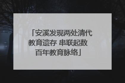 安溪发现两处清代教育遗存 串联起数百年教育脉络