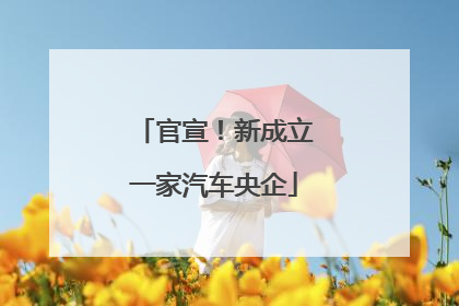 官宣！新成立一家汽车央企