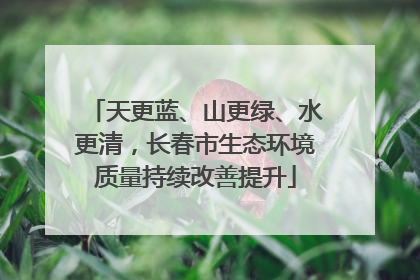 天更蓝、山更绿、水更清，长春市生态环境质量持续改善提升