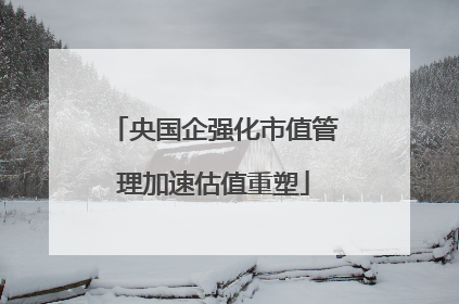 央国企强化市值管理加速估值重塑
