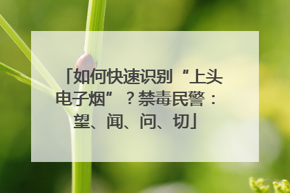 如何快速识别“上头电子烟”？禁毒民警：望、闻、问、切