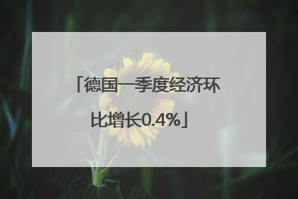 德国一季度经济环比增长0.4%