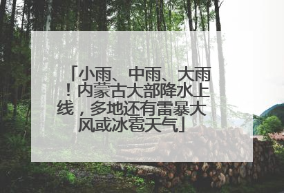 小雨、中雨、大雨！内蒙古大部降水上线，多地还有雷暴大风或冰雹天气