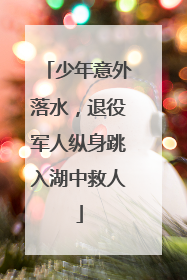 少年意外落水，退役军人纵身跳入湖中救人