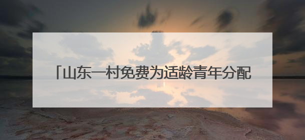 山东一村免费为适龄青年分配100㎡楼房 已坚持16年