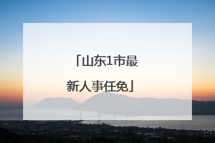 山东1市最新人事任免