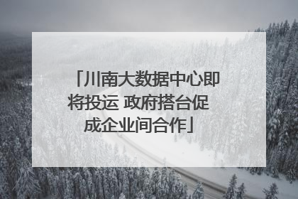 川南大数据中心即将投运 政府搭台促成企业间合作