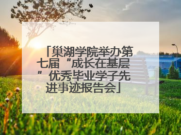 巢湖学院举办第七届“成长在基层”优秀毕业学子先进事迹报告会