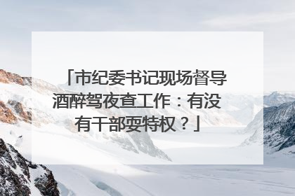 市纪委书记现场督导酒醉驾夜查工作：有没有干部耍特权？