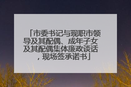 市委书记与现职市领导及其配偶、成年子女及其配偶集体廉政谈话，现场签承诺书