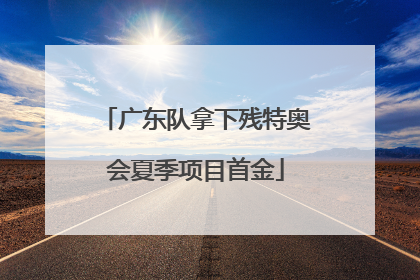 广东队拿下残特奥会夏季项目首金