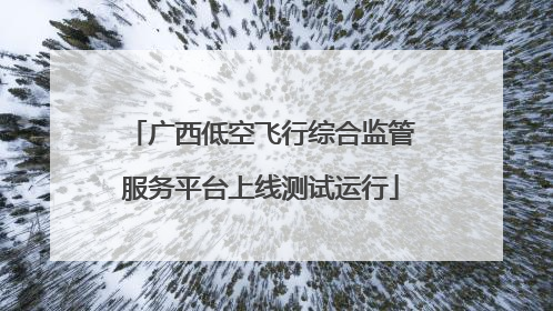 广西低空飞行综合监管服务平台上线测试运行