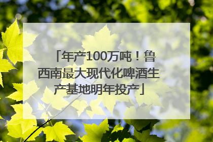 年产100万吨！鲁西南最大现代化啤酒生产基地明年投产