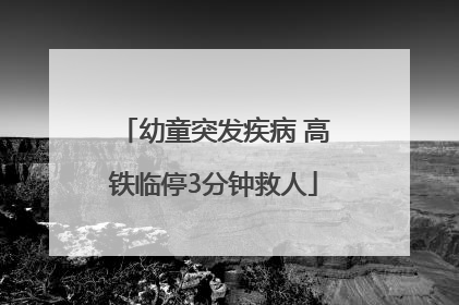 幼童突发疾病 高铁临停3分钟救人