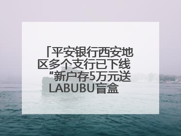 平安银行西安地区多个支行已下线“新户存5万元送LABUBU盲盒”活动
