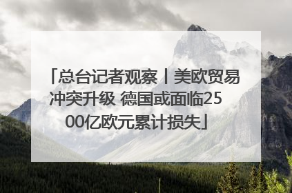 总台记者观察丨美欧贸易冲突升级 德国或面临2500亿欧元累计损失