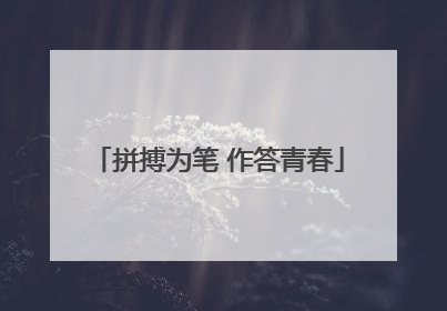 拼搏为笔 作答青春