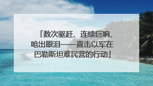 数次驱赶、连续巨响、呛出眼泪——直击以军在巴勒斯坦难民营的行动