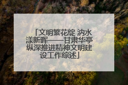 文明繁花绽 汭水漾新晖——甘肃华亭纵深推进精神文明建设工作综述