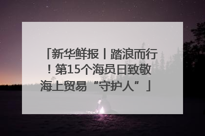 新华鲜报丨踏浪而行！第15个海员日致敬海上贸易“守护人”