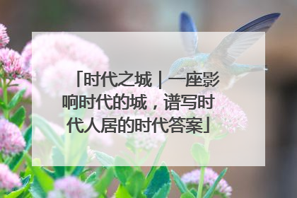 时代之城｜一座影响时代的城，谱写时代人居的时代答案