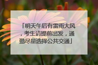 明天午后有雷雨大风，考生请提前出发，通勤尽量选择公共交通