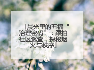 晨光里的五福“治理密码”：跟拍社区巡查，探秘烟火与秩序