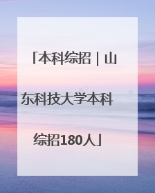 本科综招｜山东科技大学本科综招180人