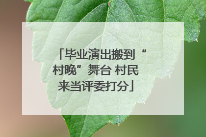 毕业演出搬到“村晚”舞台 村民来当评委打分