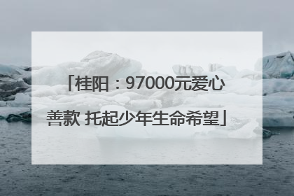 桂阳：97000元爱心善款 托起少年生命希望